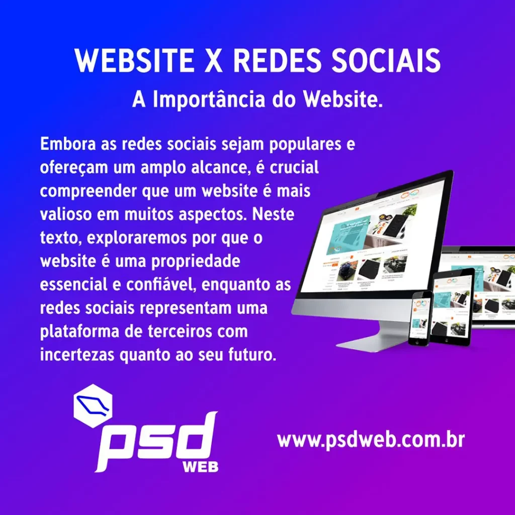 Website X Redes Sociais